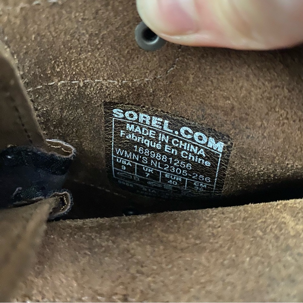 Sorel Joan of Arctic Leather Wedge Boots 9 Brown - Picture 6 of 6